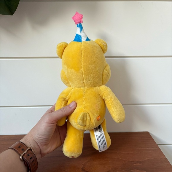 Care Bears 9” Yellow BIRTHDAY Bear Stuffed Bean Plush Cupcake Party Hat Rare - Picture 3 of 6